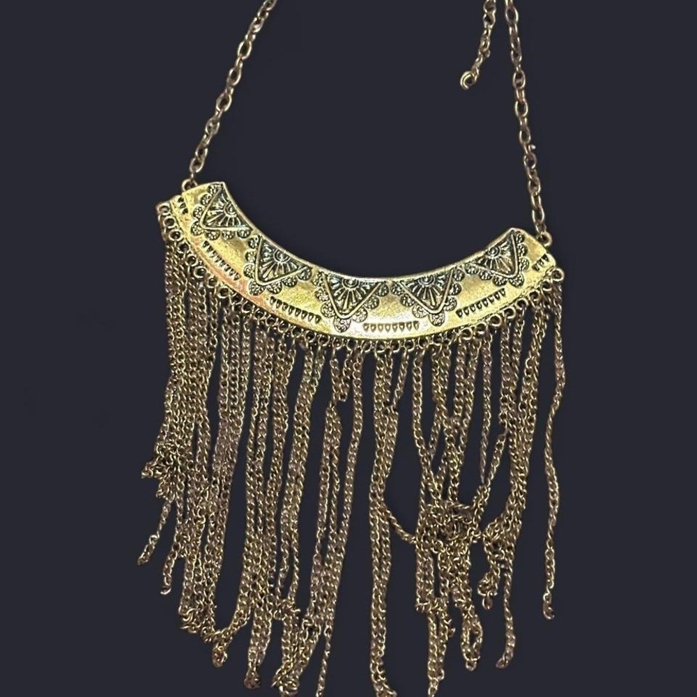 Gold boho necklace